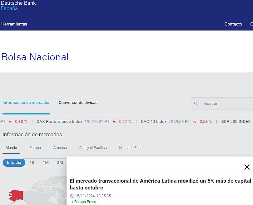 El mercado transaccional de Amrica Latina moviliz un 5% ms de capital hasta octubre